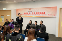 Dr. Vaughan Mak, Programme Director of Diploma Programme in Foundation Studies, encourages new students to strengthen their language ability